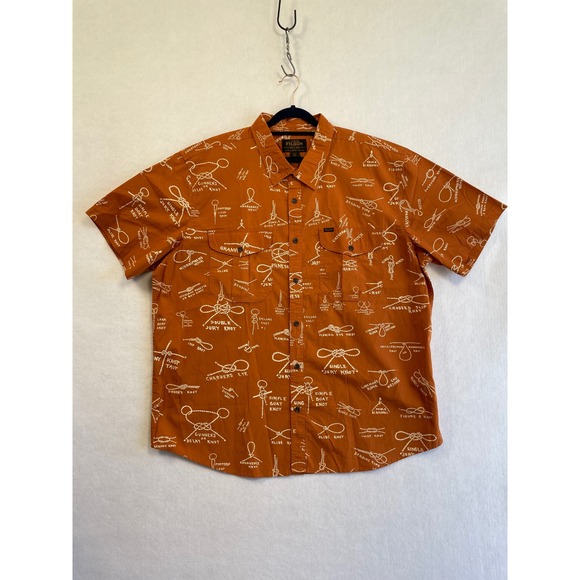 Filson Other - Filson Washed Short Sleeve Feather‎ Cloth Shirt XXL NWT Bourbon Knots Print